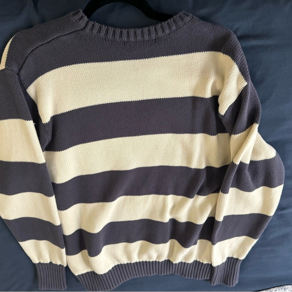 Striped Sweater in Cream and Brown